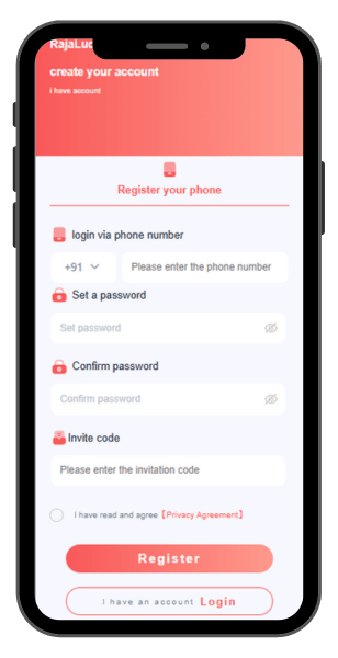Raja Luck Game Register
